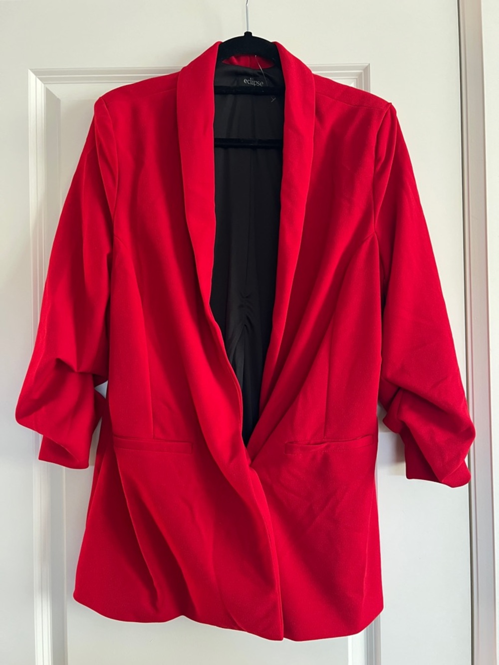 Eclipse Women’s Vibrant Red Open-Front Blazer